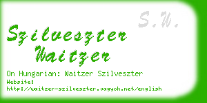 szilveszter waitzer business card